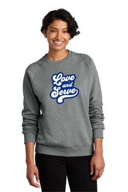 Love and Serve - Unisex Organic Fleece Crewneck Sweatshirt